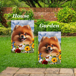 Pomeranian Orange - Best of Breed  Summer Fields Outdoor House and Garden Flag