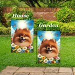 Pomeranian Orange - Best of Breed  Summer Butterflies Outdoor House and Garden Flag