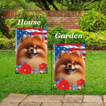 Pomeranian Orange - Best of Breed  Patriotic I All-American Outdoor House and Garden Flag