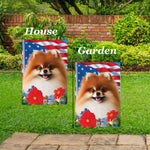 Pomeranian Red - Best of Breed  Patriotic I All-American Outdoor House and Garden Flag