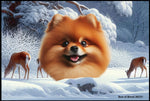 Pomeranian Red - Best of Breed Winter Wonderland Floor Mat Tufted Loop 18" x 27"