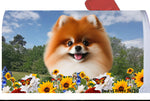 Pomeranian Red - Best of Breed Summer Flowers Mailbox Cover Hi-Grade Vinyl 6" x 19"