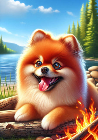 Pomeranian - Best of Breed DCR Summer Camping   Outdoor House and Garden Flag