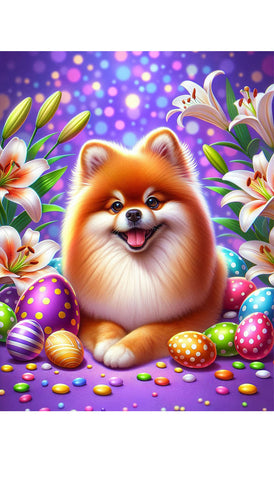 Pomeranian - Best of Breed DCR Easter Holiday    Outdoor House and Garden Flag