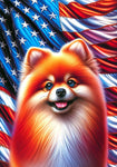 Pomeranian - Best of Breed DCR Patriotic III   Outdoor House and Garden Flag