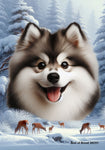 Pomsky -  Best of Breed  Winter Wonderland Outdoor House and Garden Flag