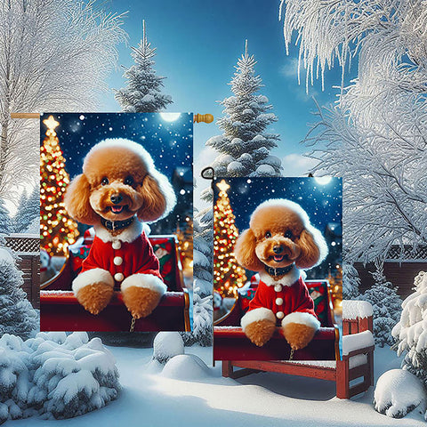 Poodle Apricot - Best of Breed DCR Christmas Outdoor House and Garden Flag
