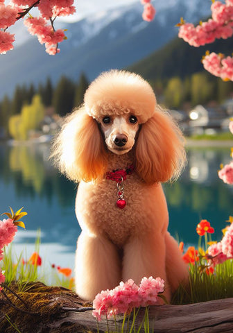 Apricot Poodle - Best of Breed DCR Spring Outdoor Flag
