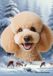 Poodle Apricot - Best of Breed  Winter Wonderland Outdoor House and Garden Flag