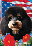 Poodle Black/Tan -  Best of Breed  Patriotic I All-American Outdoor House and Garden Flag