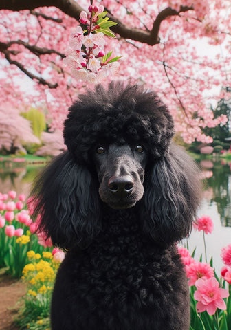 Black Poodle - Best of Breed DCR Spring Outdoor Flag
