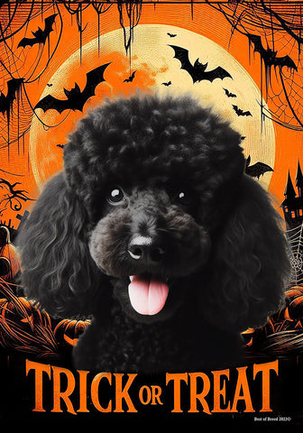 Poodle Black - Best of Breed  Halloween Outdoor House and Garden Flag