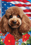 Poodle Chocolate - Best of Breed  Patriotic I All-American Outdoor House and Garden Flag