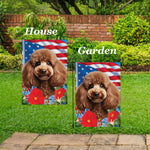 Poodle Chocolate - Best of Breed  Patriotic I All-American Outdoor House and Garden Flag