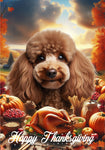 Poodle Chocolate - Best of Breed  Thanksgiving Outdoor House and Garden Flag
