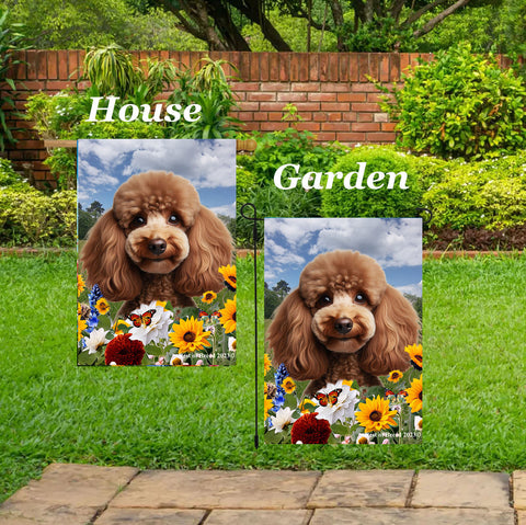 Poodle Chocolate - Best of Breed  Summer Fields Outdoor House and Garden Flag