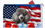 Poodle Silver - Best of Breed Patriotic Mailbox Cover Hi-Grade Vinyl 6" x 19"