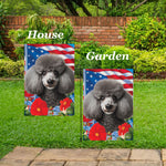 Poodle Silver - Best of Breed  Patriotic I All-American Outdoor House and Garden Flag
