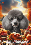 Poodle Silver - Best of Breed  Thanksgiving Outdoor House and Garden Flag