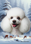 Poodle White - Best of Breed  Winter Wonderland Outdoor House and Garden Flag