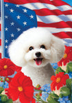 Poodle White - Best of Breed  Patriotic I All-American Outdoor House and Garden Flag