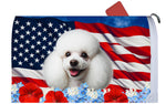 Poodle White - Best of Breed Patriotic Mailbox Cover Hi-Grade Vinyl 6" x 19"