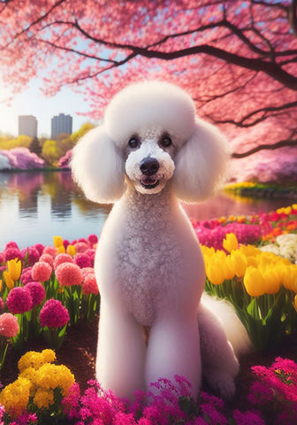 White Poodle - Best of Breed DCR Spring Outdoor Flag