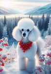 Poodle White - Best of Breed DCR Winter Berries Outdoor House and Garden Flag