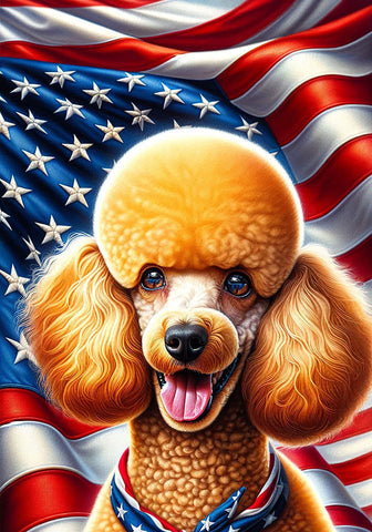Poodle Apricot - Best of Breed DCR Patriotic III   Outdoor House and Garden Flag