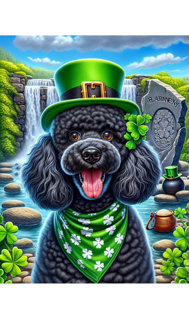 Poodle Black - Best of Breed DCR Saint Patricks Day Day Outdoor House and Garden Flag