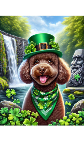 Poodle Chocolate - Best of Breed DCR Saint Patricks Day Day Outdoor House and Garden Flag