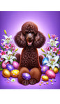 Poodle Chocolate - Best of Breed DCR Easter Holiday    Outdoor House and Garden Flag