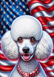 Poodle White - Best of Breed DCR Patriotic III   Outdoor House and Garden Flag