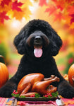 Portuguese Water Dog Black - Best of Breed DCR Thanksgiving Outdoor House and Garden Flag