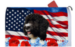 Portuguese Water Dog Black -  Best of Breed Patriotic Mailbox Cover Hi-Grade Vinyl 6" x 19"