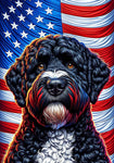 Portuguese Water Dog Black - Best of Breed DCR Patriotic III   Outdoor House and Garden Flag