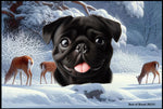 Pug  Black - Best of Breed Winter Wonderland Floor Mat Tufted Loop 18" x 27"