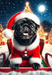 Pug Black - Best of Breed DCR Christmas Outdoor House and Garden Flag