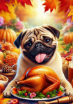 Pug Fawn - Best of Breed DCR Thanksgiving Outdoor House and Garden Flag