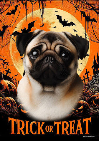 Pug  Fawn - Best of Breed  Halloween Outdoor House and Garden Flag