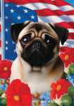 Pug  Fawn - Best of Breed  Patriotic I All-American Outdoor House and Garden Flag