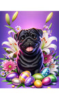 Pug Black - Best of Breed DCR Easter Holiday    Outdoor House and Garden Flag