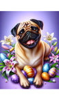 Pug Fawn - Best of Breed DCR Easter Holiday    Outdoor House and Garden Flag