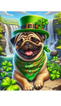 Pug Fawn - Best of Breed DCR Saint Patricks Day Day Outdoor House and Garden Flag