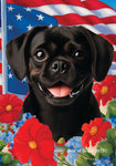 Puggle Black - Best of Breed  Patriotic I All-American Outdoor House and Garden Flag