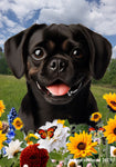 Puggle Black - Best of Breed  Summer Fields Outdoor House and Garden Flag