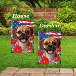 Puggle Fawn - Best of Breed  Patriotic I All-American Outdoor House and Garden Flag