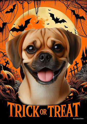 Puggle Fawn - Best of Breed  Halloween Outdoor House and Garden Flag