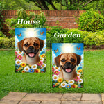 Puggle Fawn - Best of Breed  Summer Butterflies Outdoor House and Garden Flag