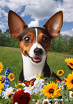 Rat Terrier Brown/White - Best of Breed  Summer Fields Outdoor House and Garden Flag